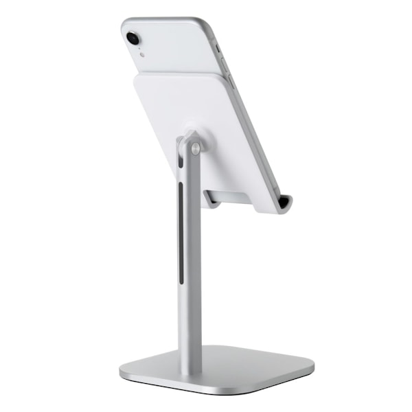 Universal vinkeljusterbar telefon- og tabletholder - Sølv Silver grey