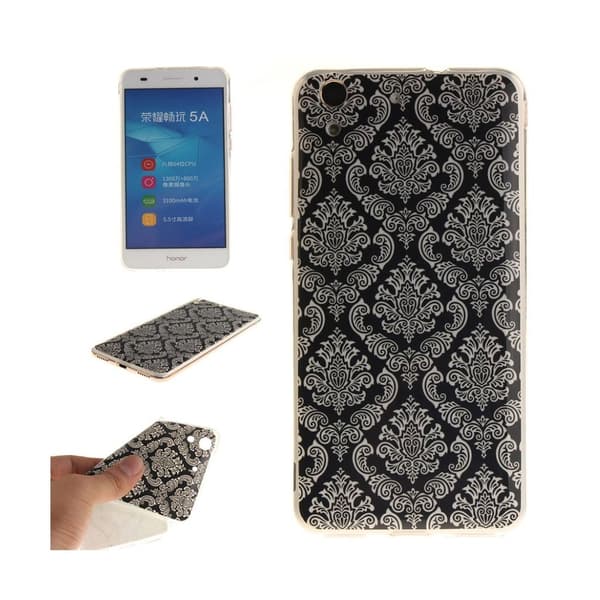 Huawei Y6II beskyttende silikondeksel - Damaskblomst Transparent