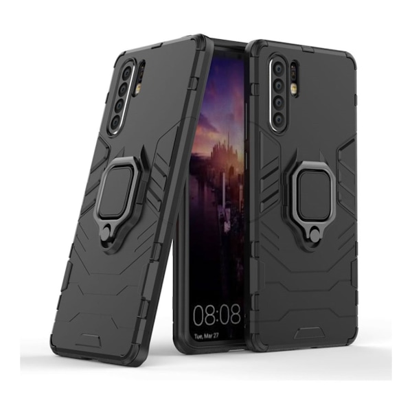 Huawei P30 Pro fingerrings kickstand hybrid etui - Sort Black
