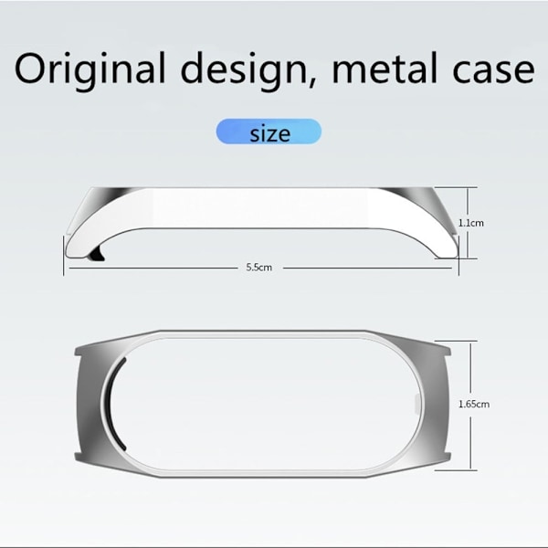 Xiaomi Mi Smart Band 4 / 3 urrem i rustfrit stål - Sølv Silver grey