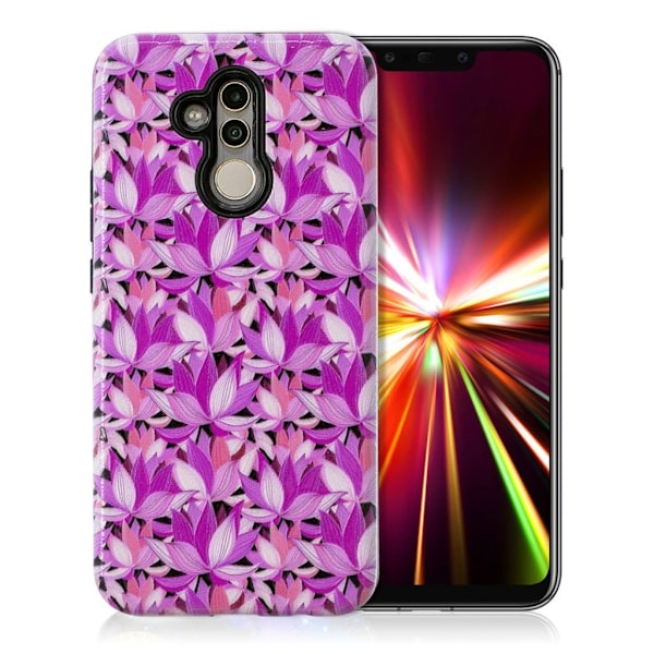 Huawei Mate 20 Lite kombinationsfodral med präglat mönster - Lotus multifärg
