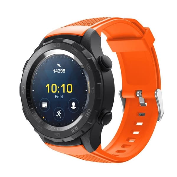 Huawei Watch 2 erstatnings urrem i tekstureret silikone  - Orange Orange
