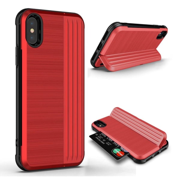 ANGIBABE iPhone Xs Max dual layer kickstand hybrid case - Rød Red
