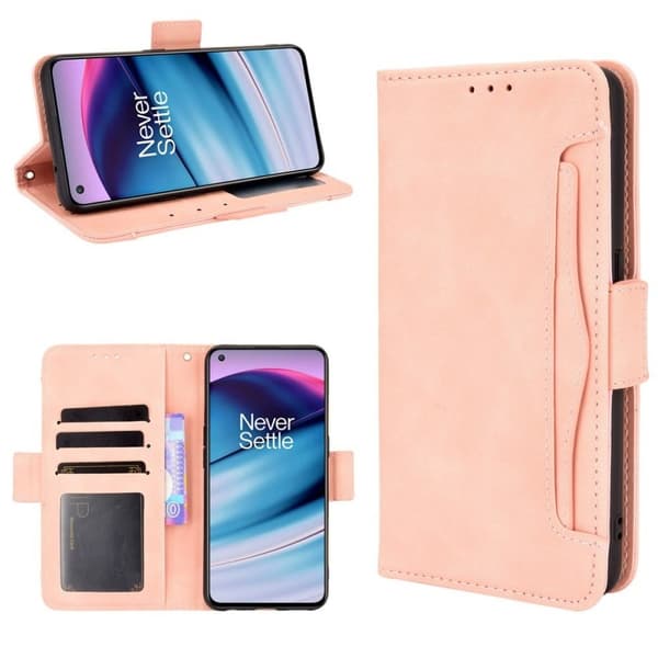 Moderne OnePlus Nord CE 5G læderetui med pung - Pink Pink