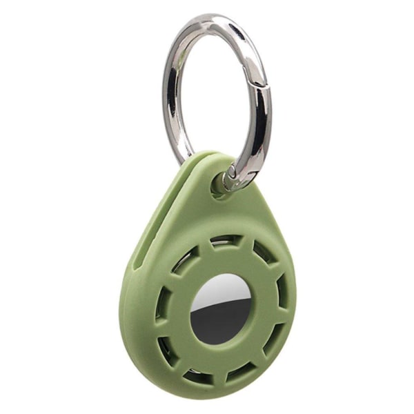 AirTags silicone cover with ring buckle - Avocado Green Green