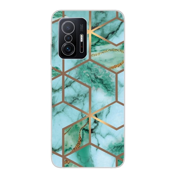 Marble Xiaomi 11T / 11T Pro Suojakotelo - Emerald Cube Pattern Green