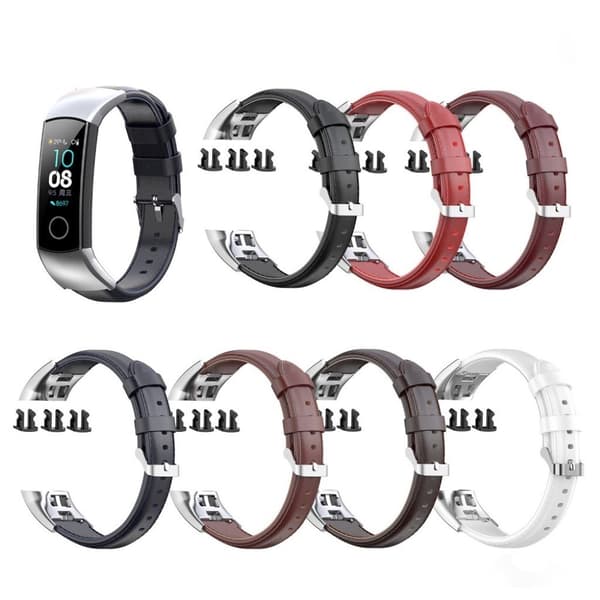 Honor Band 5 / 4 urrem i ægte læder - Brun Brown