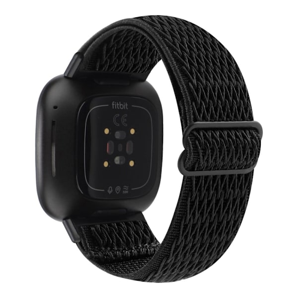 Fitbit Sense 2 / Versa 4 elastisk nylon-urrem - Sort Black