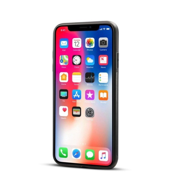 iPhone 9 Plus mobilskal plast silikon syntetläder blommönster - Vacker blomma Röd