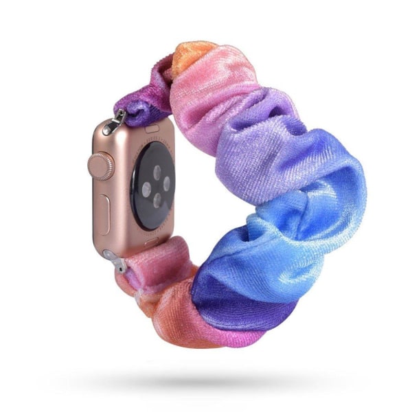 Apple Watch Series 5 44mm Mønster stof urrem - Orange / Lilla og Multicolor