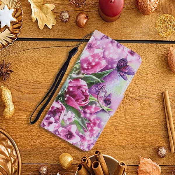 Wonderland Samsung Galaxy S21 FE Flippetui - Blomst og Sommerfugl Multicolor