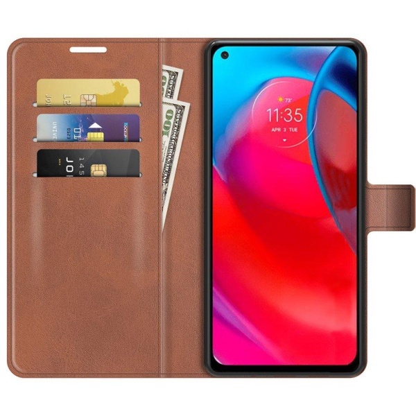 Lompakko Nahkakotelo For Motorola Moto G Stylus 5G - Ruskea Brown