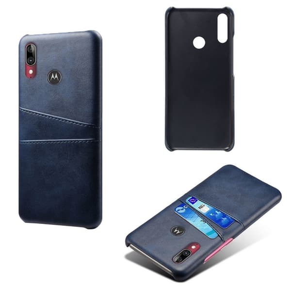 Dual Card Motorola Moto E6 Plus etui - Mørkeblå Black