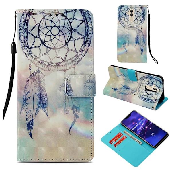 Huawei Mate 20 Lite Kuviollinen synteetti nahkainen lompakko suojakotelo -Unensieppaaja Multicolor