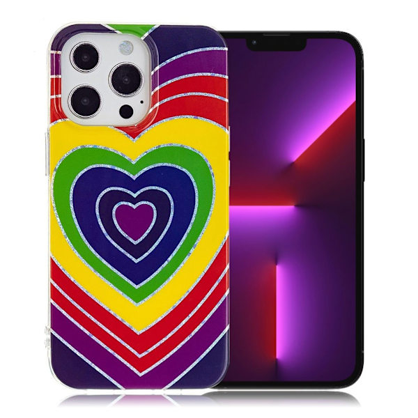 Marble design iPhone 13 Pro cover - Kærlighedshjerte Multicolor