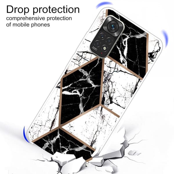 Marble Xiaomi Redmi Note 11 Pro 5G Etui - Sort og Hvid Diamant Black