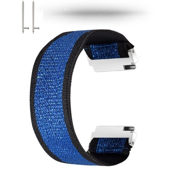 Värikäs nailon kellonauha Huawei-kelloon - Musta / Sininen Blue