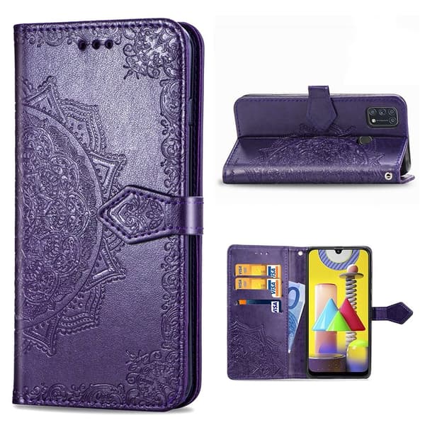 Mandala Samsung Galaxy M31 kotelot - Violetti Purple