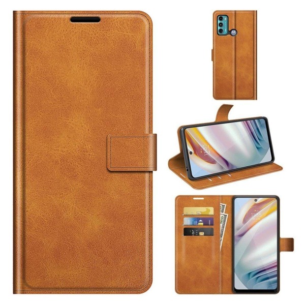 Lompakko Nahkakotelo For Motorola Moto G40 Fusion / G60 - Vaalean Ruskea Brown