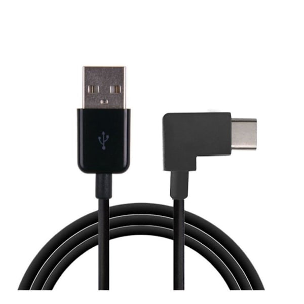 Adapterkabel USB 3.1 type-C hankontakt till USB 2.0 hankontakt högervinklad 90 grader för telefon och surfplatta i 2M Svart