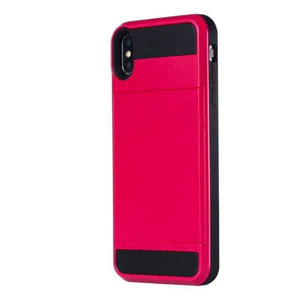 iPhone Xs Max Hybriidi muovinen takasuoja kuori kortti paikalla Pink