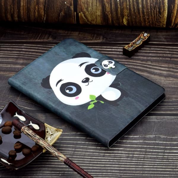 Cool Mønster Lær Etui til Lenovo Tab M10 - Søt Panda White