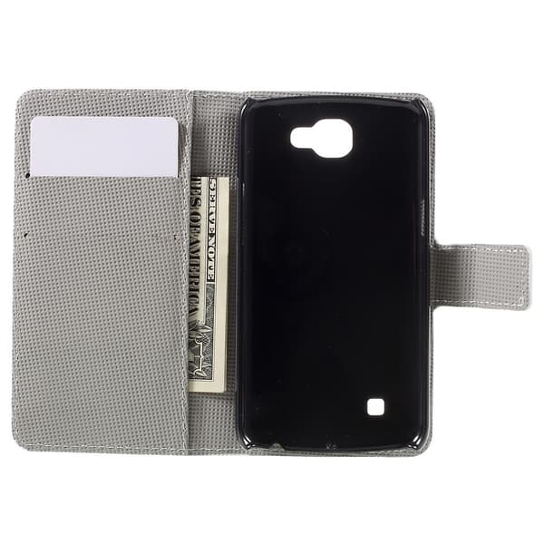 Moberg LG K4 PU Nahkakotelo Standillä - Pöllöt Ja Kukat Multicolor
