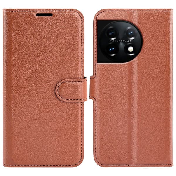 Classic OnePlus 11 Flip Fodral - Brun Brun