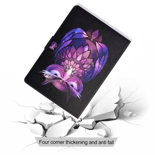 Mønstertryk Læder Stand Tablet Case iPad Pro 11-tommer (2021)/Air (2020)/Air (2022) - Ugle Purple