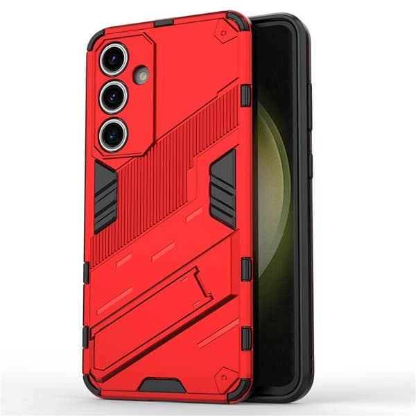 Støtsikkert hybriddeksel med et moderne preg for Samsung Galaxy S24 FE - Rød Red