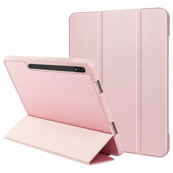 Samsung Galaxy Tab S8 Ultra leather flip case - Pink Rosa