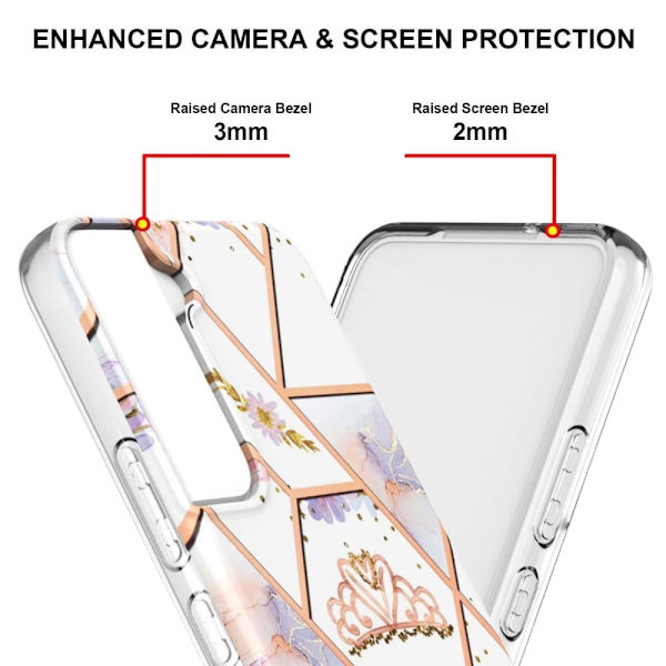 Marble Samsung Galaxy S22 Plus Etui - Krone Multicolor