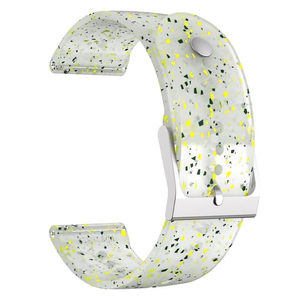 22mm Universal klockarmband i glittrande silikon - Grön Gul / Transparent Vit Grön