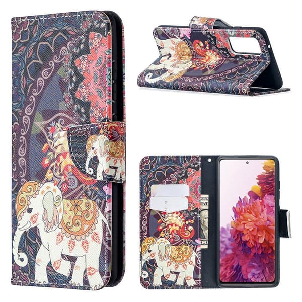 Wonderland Samsung Galaxy S20 Fe 5g / S20 Fe Flip Etui - Elefant Multicolor