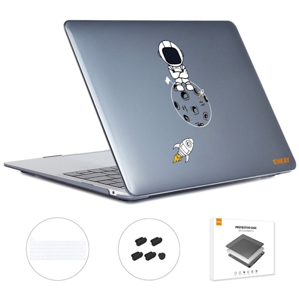 HAT PRINCE MacBook Pro 13 (A2251, A2289, 2020) / M1 / M2 (A2338, 2020) i astronautstil och tangentbordsskydd - Charted På Månen Vit