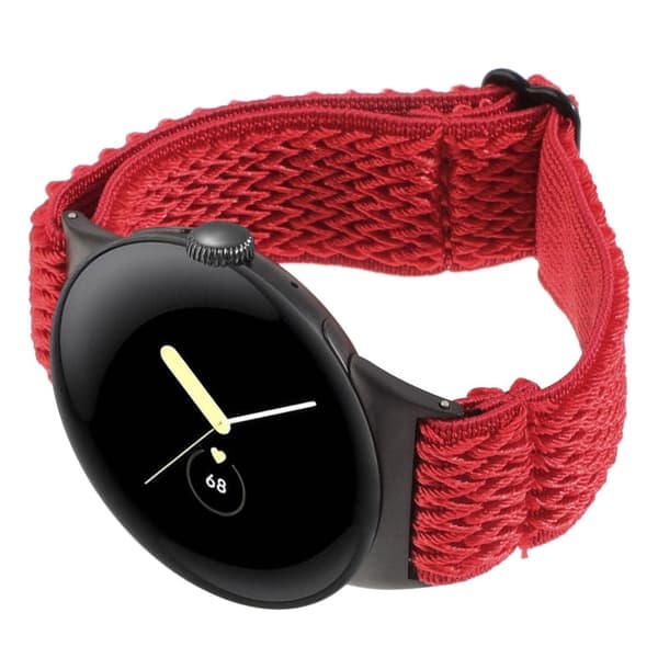 Google Pixel Watch 2 / Pixel Watch Nylon Braided Watch Band Wave Wrist Strap - Rød Red