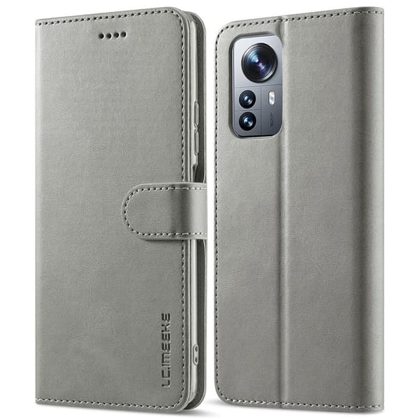 LC.IMEEKE Xiaomi 12X / Xiaomi 12 flip etui - Grå Silver grey