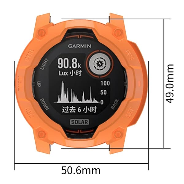 Garmin Instinct 3 Solar 50 mm flexibelt klockfodral med ihåligt, robust stötfångarskydd - Orange Orange