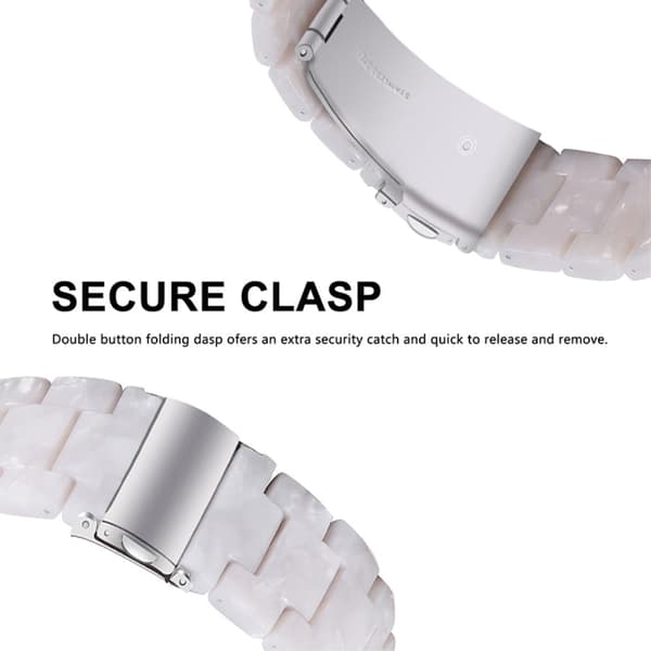 22 mm urrem i resin-stil til Fossil-ur - Perle Hvid White