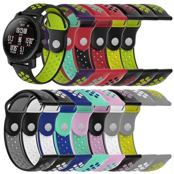 Huami Amazfit to-tone silikone urrem - Sort / Hvid White