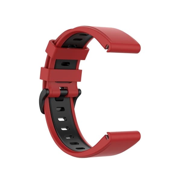Bi-farvet silikone-urrem til Garmin Fenix 6 / 5 - Rød / Sort Red