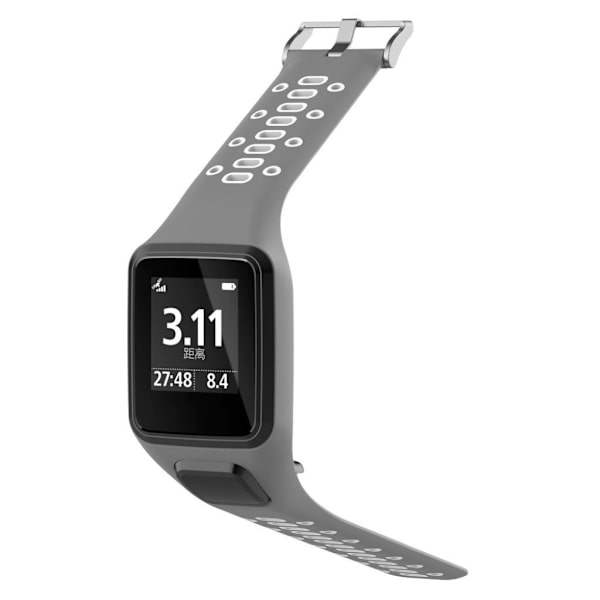 TomTom Runner 2/3 dobbeltfarvet silikoneurrem - grå / hvid Silver grey