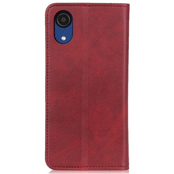 Lompakko-style Aitoa Nahkaa Läppäkotelo For Samsung Galaxy A03 Core - Punainen Red