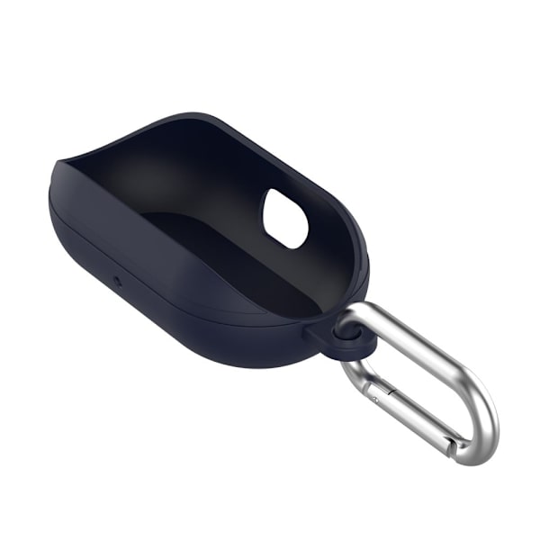Samsung Galaxy Buds silikonfodral med krok - Mörkblå Blå