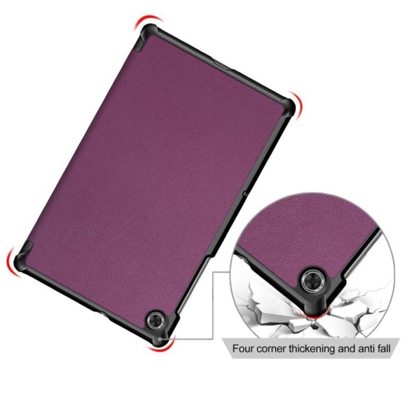 Lenovo Tab M10 FHD Plus yksinkertainen kolminkertainen nahkakotelo - Violetti Purple