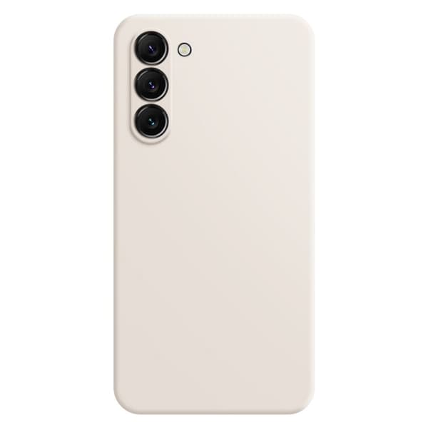 Avfasat gummerat droppskydd för Samsung Galaxy S23 - Beige Vit