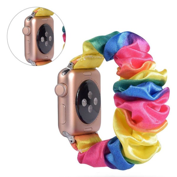Apple Watch Series 5 44mm Mønster stof urrem - Pink / Blå / Gul Multicolor