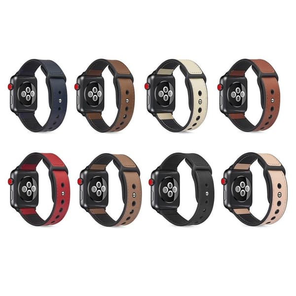 Apple Watch Series 6 / 5 40mm elegant læder rem - sort Black