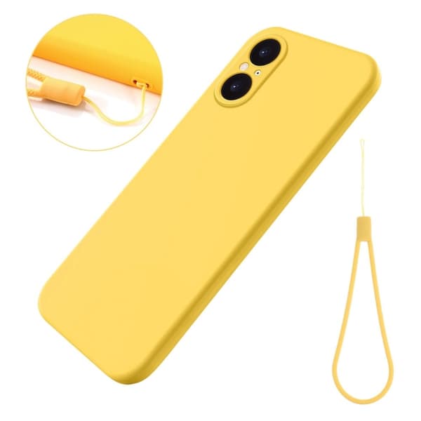 Matt flytende silikondeksel for Sony Xperia 5 V - Gul Yellow