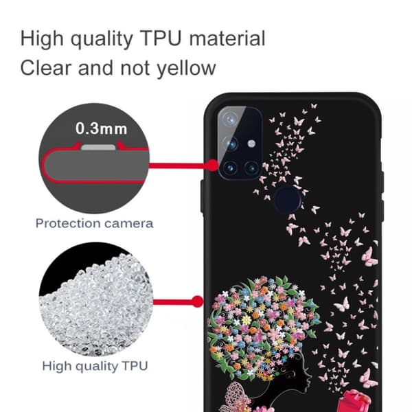 Imagine OnePlus Nord N100 Etui - Blomst og Sommerfugl Multicolor